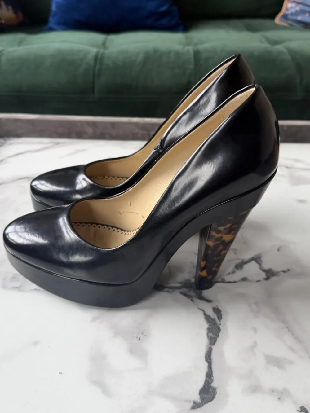 Stella McCartney Black Tortoise Shell Platforms Size 37.5
